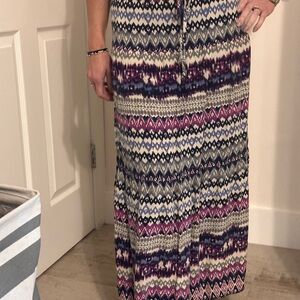 Boho Purple and Blue Maxi Skirt